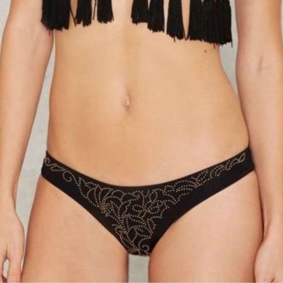 Beach Riot Bronze Embellished Bikini Bottom in Copper Canyon. size M - Picture 4 of 8